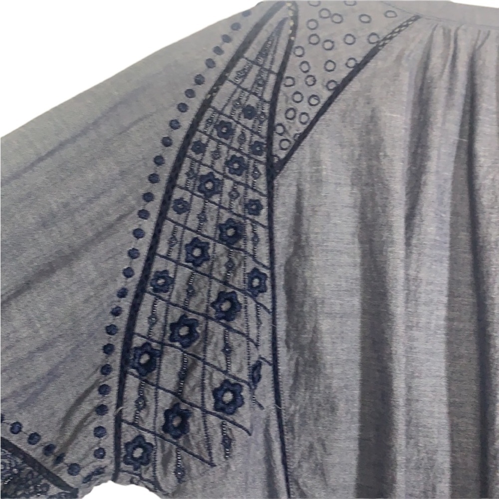 Anthropologie Blue Embroidered Blouse - Picture 7 of 12